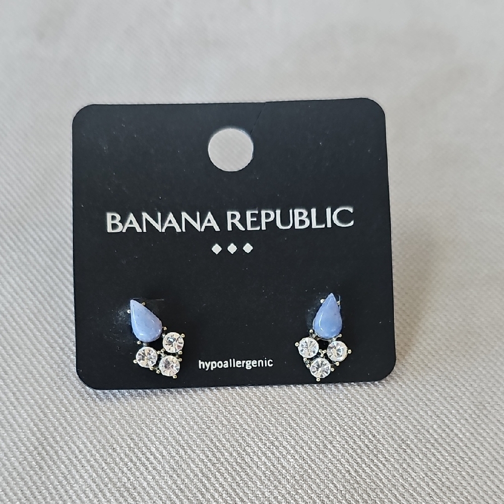 Banana Republic Light Blue and Silver Teardrop Earrings